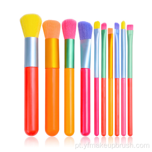 Novas escovas de maquiagem coloridas sem escova de maquiagem do logotipo